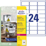 ETYKIETY A4 AVERY HEAVY DUTY 63,5*33,9mm BIAŁE (20)