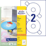ETYKIETY A4 AVERY CD/DVD BIAŁE MATOWE (25)