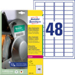ETYKIETY A4 AVERY 45,7*21,2mm POLIETYLEN BIAŁE (10)
