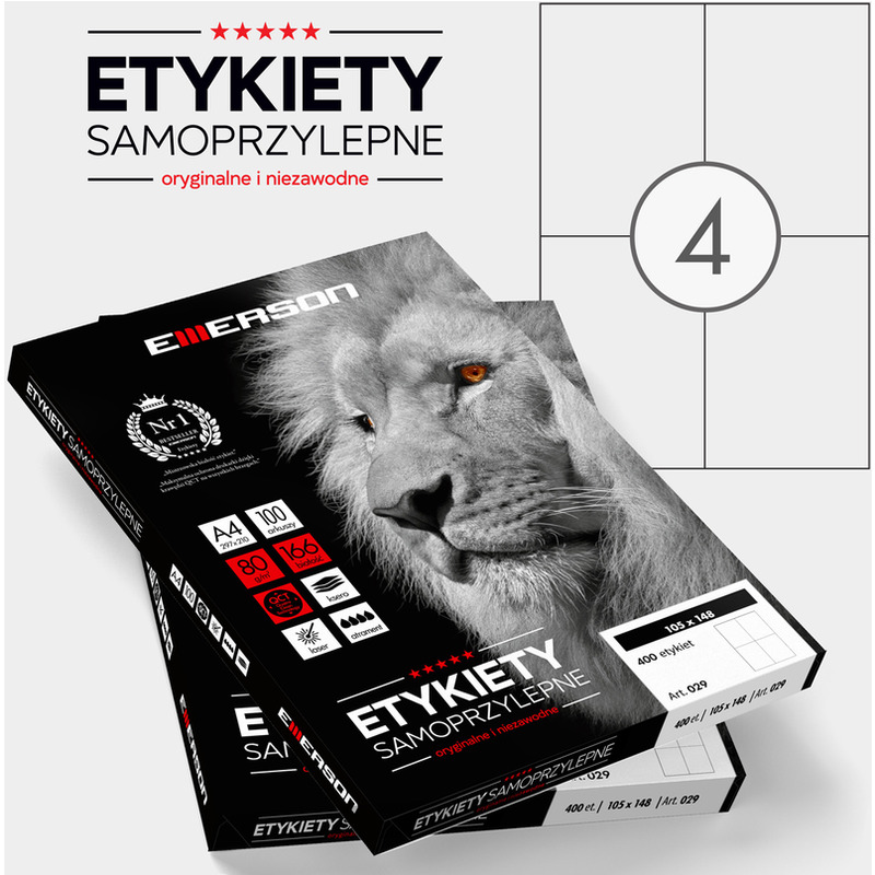 0303202669a7227a27398.jpeg Etykiety Emerson A4 105x148mm białe (100) - obrazek 1