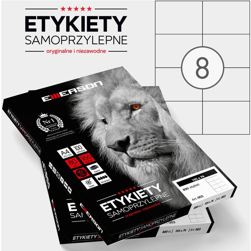 0303202669a7227ce8a37.jpeg Etykiety Emerson A4 105x74mm białe (100) - obrazek 1