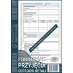 FORMULARZ PRZYJĘCIA ODPADÓW METALI A5 (O+1K)