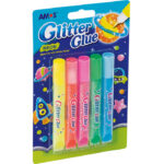 KLEJ Z BROKATEM AMOS 10,5ml*5 KOLORÓW