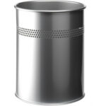KOSZ NA ŚMIECI DURABLE 15L METALOWY SREBRNY