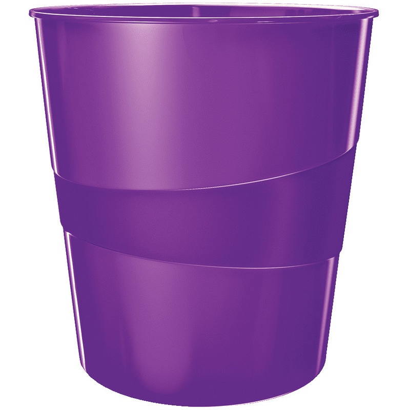 0303202669a724622b6aa.jpeg Kosz na śmieci Leitz Wow 15L fioletowy - obrazek 1