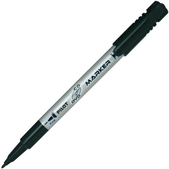 0303202669a724b2bff95.jpeg MARKER DO CD/DVD PILOT TWIN CZARNY - obrazek 1