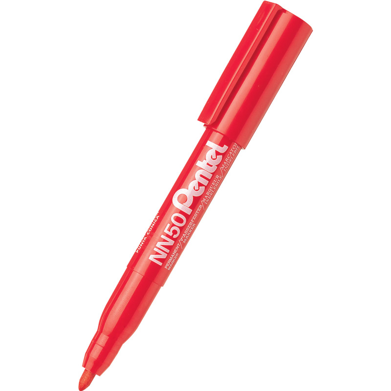0303202669a7251f803bd.jpeg MARKER PERMANENTNY PENTEL NN50 CZERWONY - obrazek 1