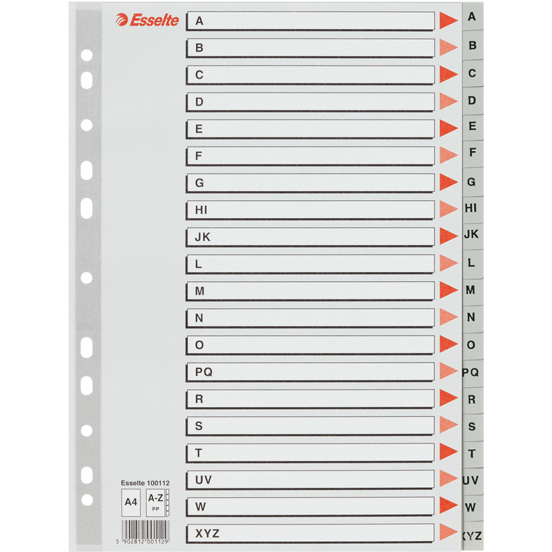 0303202669a726f47af1b.jpeg PRZEKŁADKI PP ESSELTE A4 A-Z - obrazek 1