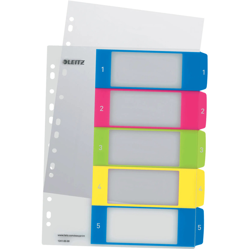 0303202669a726fcc48f5.jpeg PRZEKŁADKI PP LEITZ A4 MAXI 1-5 DO NADRUKU - obrazek 1