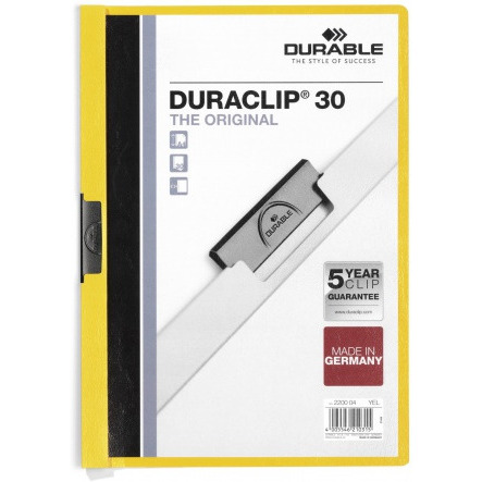 0303202669a728149c5d9.jpeg SKOROSZYT Z KLIPSEM DURABLE DURACLIP 30 ŻÓŁTY - obrazek 1