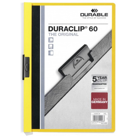 0303202669a72814f2455.jpeg SKOROSZYT Z KLIPSEM DURABLE DURACLIP 60 ŻÓŁTY - obrazek 1