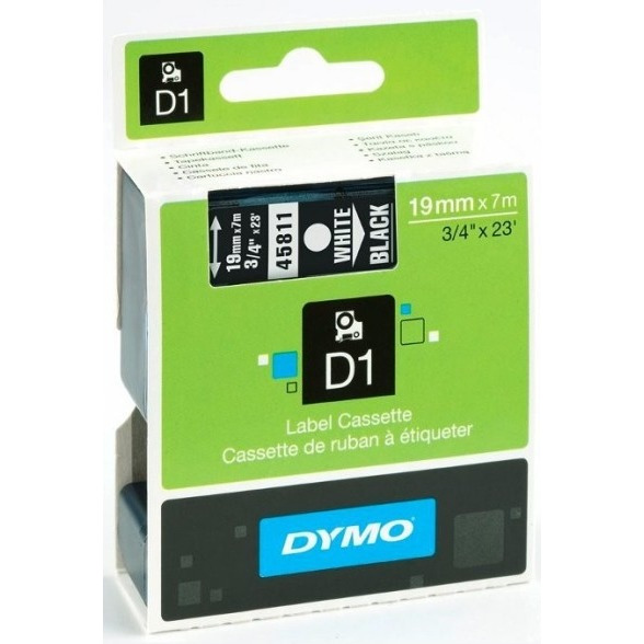 0303202669a72873e597c.jpeg TAŚMA DYMO D1 19mm*7m CZARNA (BIAŁY TEKST) - obrazek 1