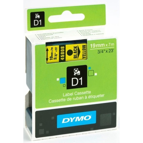0303202669a72876601f5.jpeg TAŚMA DYMO D1 19mm*7m ŻÓŁTA (CZARNY TEKST) - obrazek 1