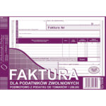 Faktura dla podatników zwol. podm. z podatku A5