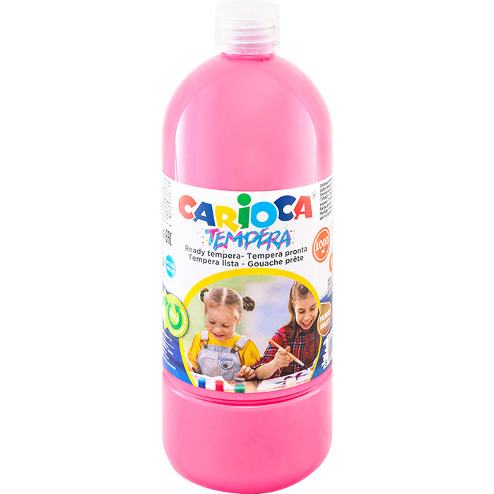 0303202669a72ab97e98a.jpeg Farba tempera Carioca 1000ml różowa - obrazek 1