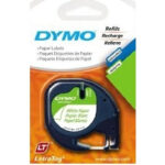 TAŚMA DYMO LETRATAG 12mm*4m PAPIEROWA BIAŁA