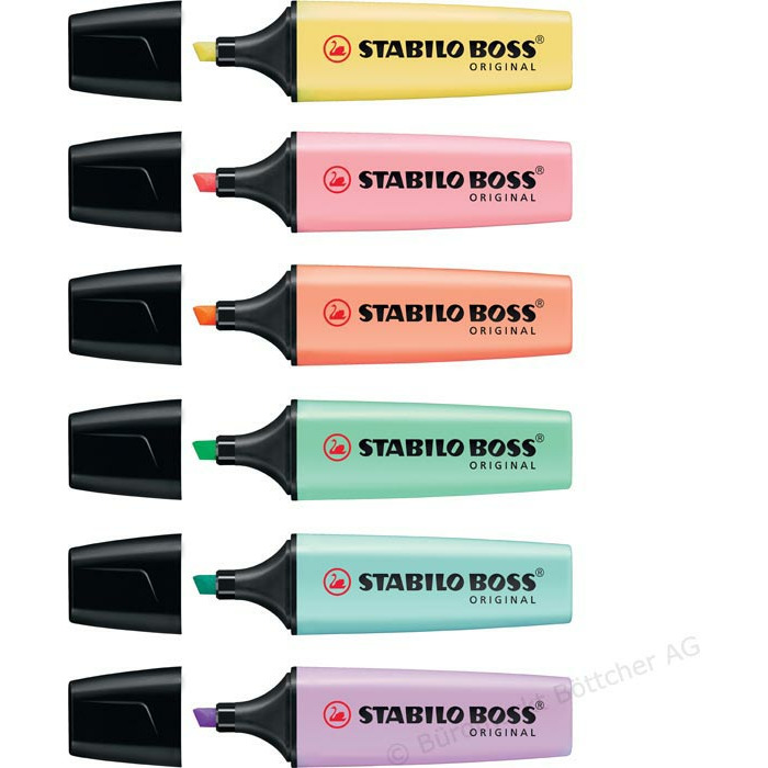 0303202669a72badc8b05.jpeg ZAKREŚLACZE STABILO BOSS ORIGINAL 6 KOLORÓW PASTEL - obrazek 1