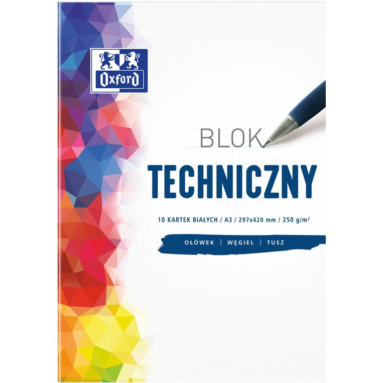 0303202669a737c461e7e.jpeg Blok techniczny Oxford A3/10k biały - obrazek 1