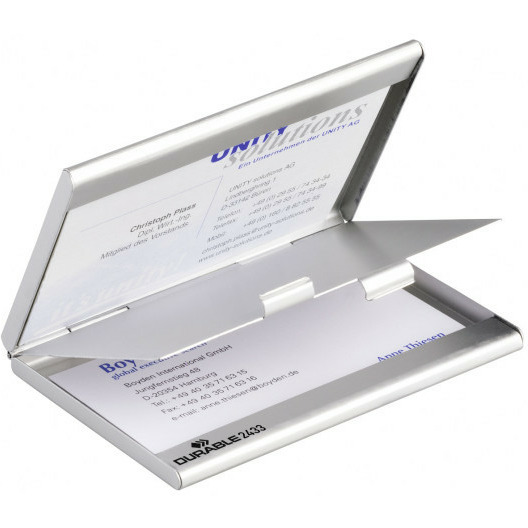 0303202669a73f83efae3.jpeg ETUI NA WIZYTÓWKI DURABLE ALUMINIOWE SREBRNE - obrazek 1