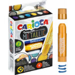 Farby w sztyfcie Carioca Tamparello Metallic 6 kol