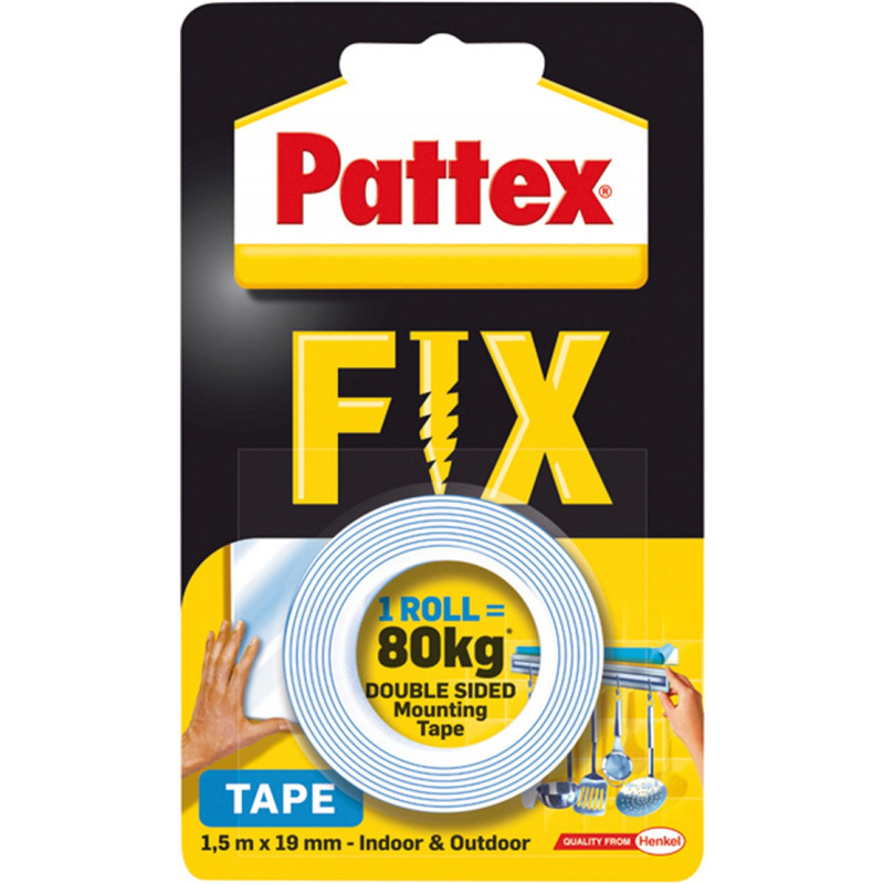 0403202669a785e31f832.jpeg Taśma dwustronna Pattex Fix 19mm/1.5m 80kg - obrazek 1