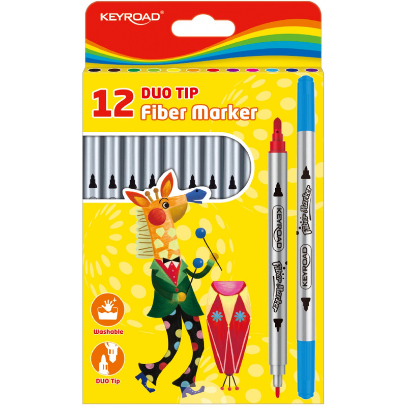 0403202669a78acc225a6.jpeg Flamastry Keyroad Fiber Marker Duo 12 kolorów - obrazek 1