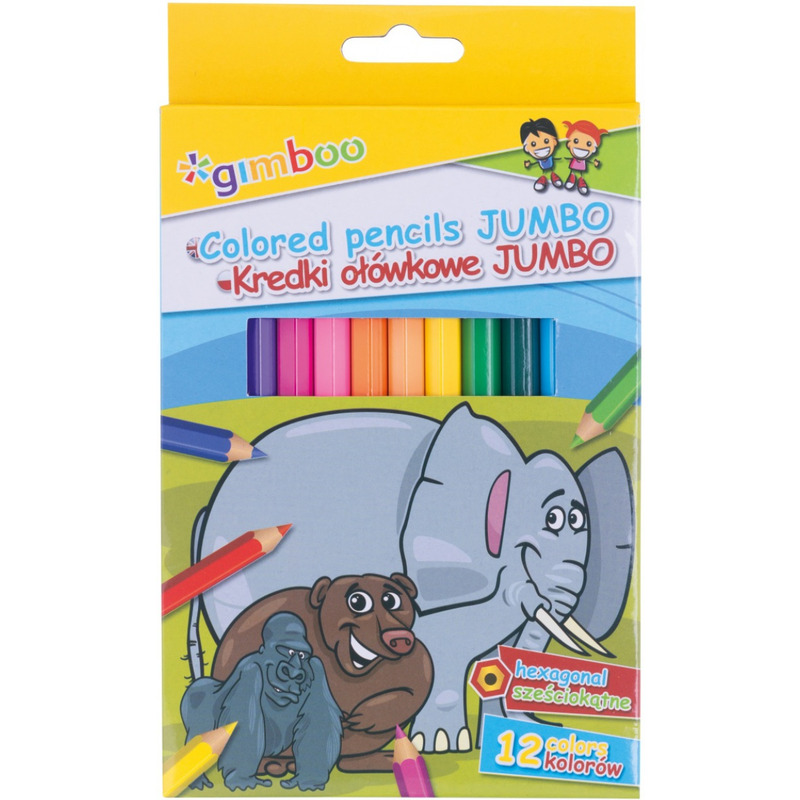 0403202669a78e7b78436.jpeg Kredki ołówkowe Gimboo Jumbo 12 kolorów - obrazek 1