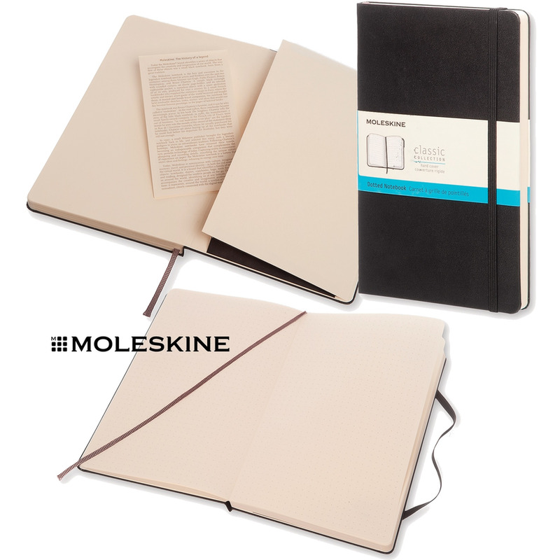 0403202669a7d7f5960ac.jpeg Notatnik Moleskine Classic L (13x21cm) kropki czarny - obrazek 1