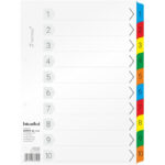 Przekładki kartonowe Biurfol A4 1-10 numeryczne