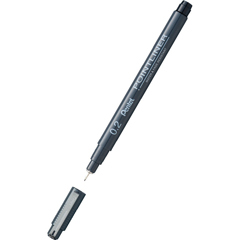 0403202669a7d9ce78a17.jpeg Cienkopis Pentel PointLiner 0.2mm czarny - obrazek 1