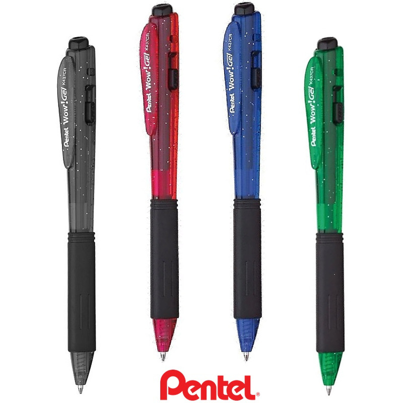 0403202669a7da859b486.jpeg Długopis żelowy Pentel Wow! Gel K437CR czarny - obrazek 1