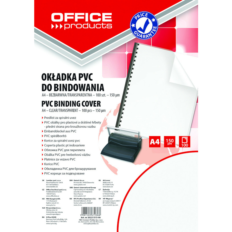 0403202669a7da907f91e.jpeg Okładki do bindownicy Office Products A4/150µm transparentne (100) - obrazek 1