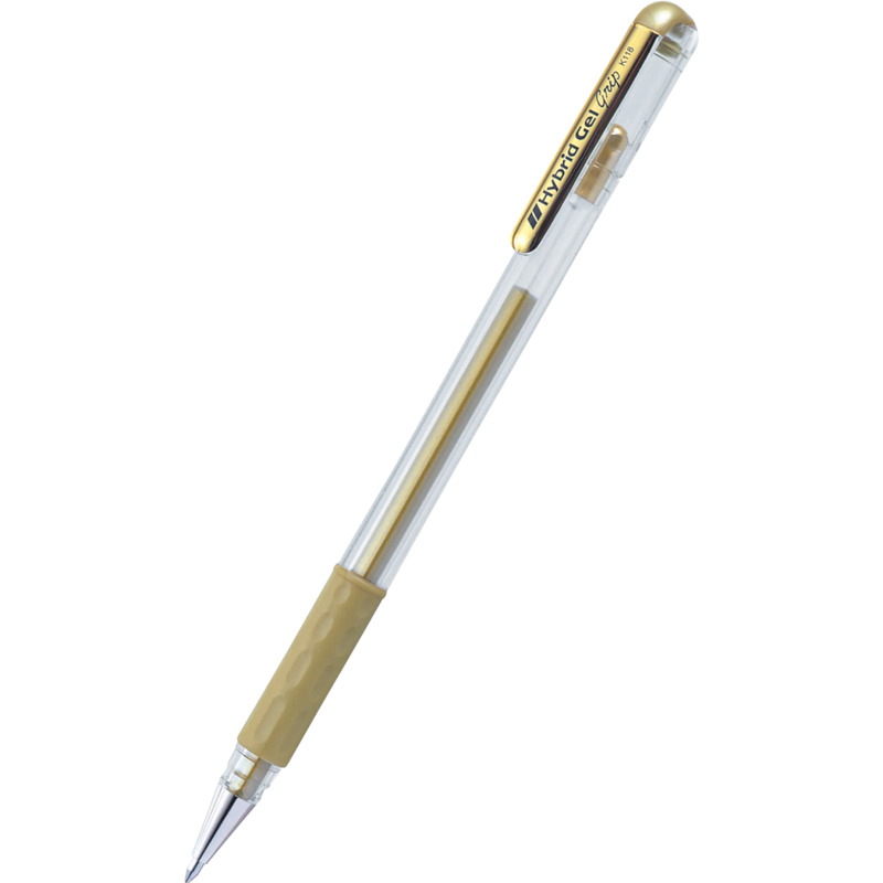 0403202669a7da9409269.jpeg Długopis żelowy Pentel Hybrid Gel Grip K118 złoty - obrazek 1