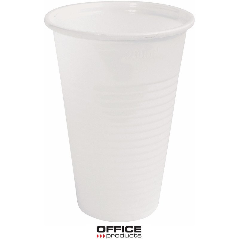 0403202669a7dad8e0117.jpeg Kubek plastikowy Office Products 200ml termiczny biały (100) - obrazek 1
