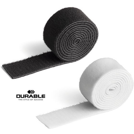 0403202669a7dbb049f45.jpeg Taśma do kabli Durable Cavoline Grip 30mm/1m biała - obrazek 1