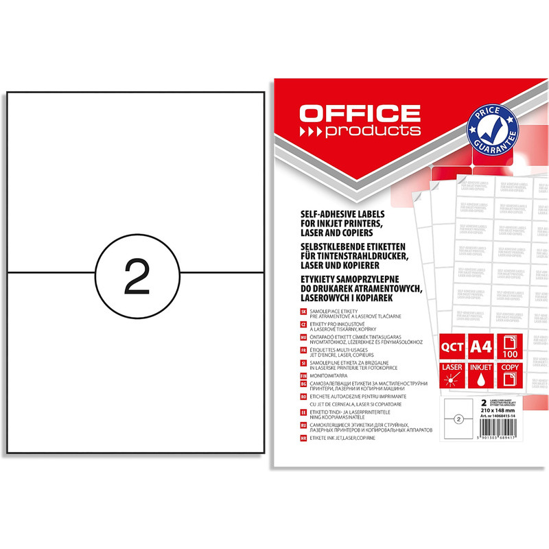 0403202669a7dc0e38f49.jpeg Etykiety Office Products A4 210x148mm białe (100) - obrazek 1