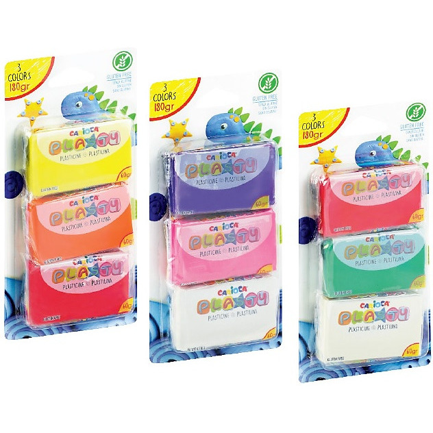 0403202669a7dcc8d438b.jpeg Plastelina Carioca Plasty 180g 3 kolory - obrazek 1