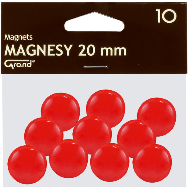 0403202669a7dcd0772dc.jpeg Magnesy do tablic Grand śr.20mm czerwone (10) - obrazek 1