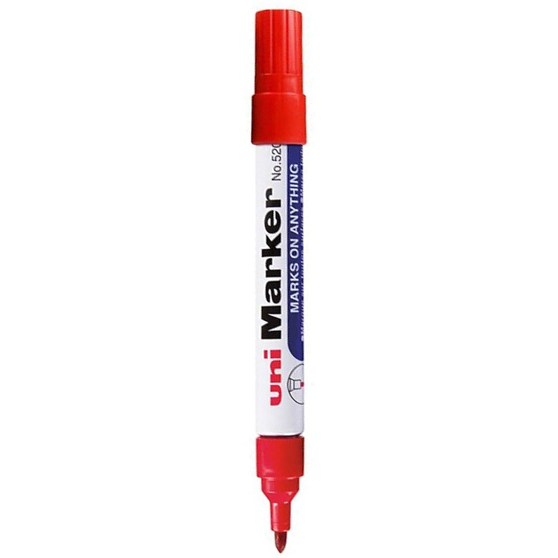0403202669a7ddeba7c97.jpeg Marker permanentny Uni No.520F okrągły czerwony - obrazek 1