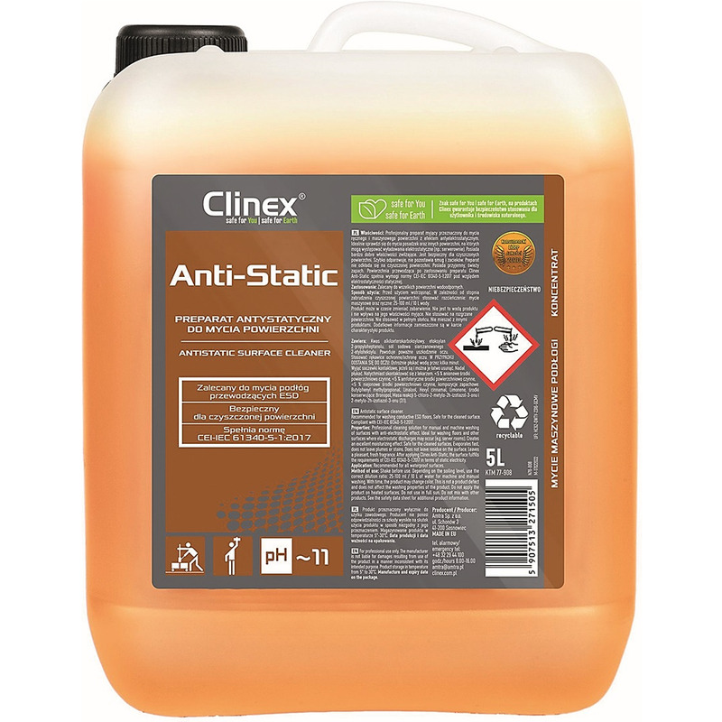 0403202669a7de1c9bd21.jpeg Preparat antystatyczny do mycia powierzchni CLINEX, Anty-Static, 5l - obrazek 1