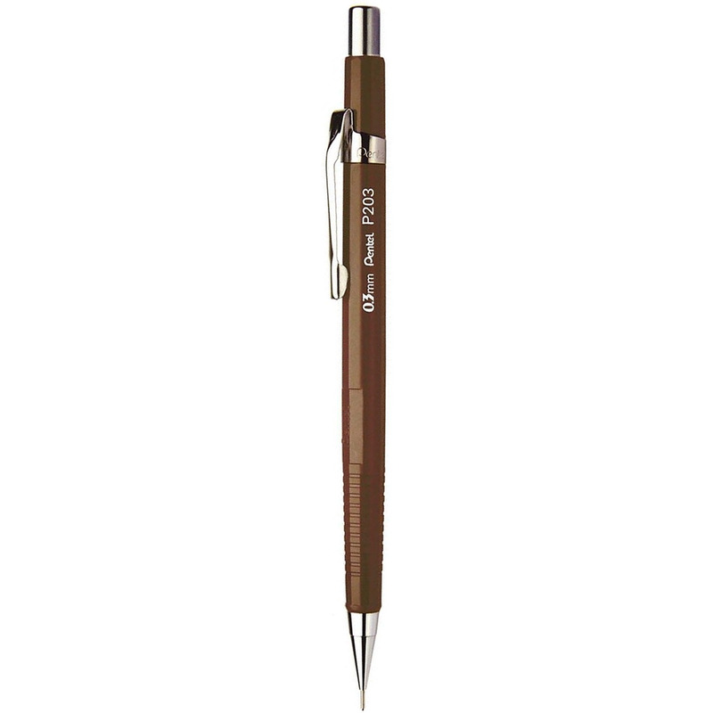 0403202669a7de4407bcc.jpeg Ołówek automatyczny Pentel P203 0.3mm brązowy - obrazek 1