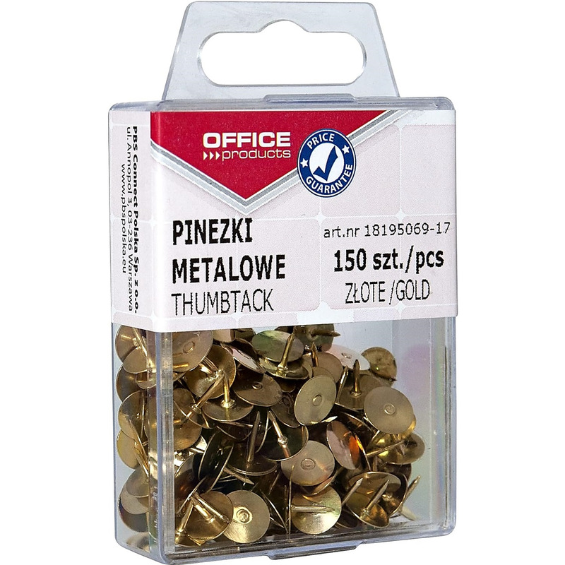 0403202669a7dfbc09bcf.jpeg Pinezki metalowe OFFICE PRODUCTS, w pudełku, 150 s - obrazek 1