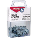 Pinezki metalowe OFFICE PRODUCTS, w pudełku, 100sz