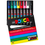 Markery z farbą plakatową Uni POSCA PC-5M 8 koloró