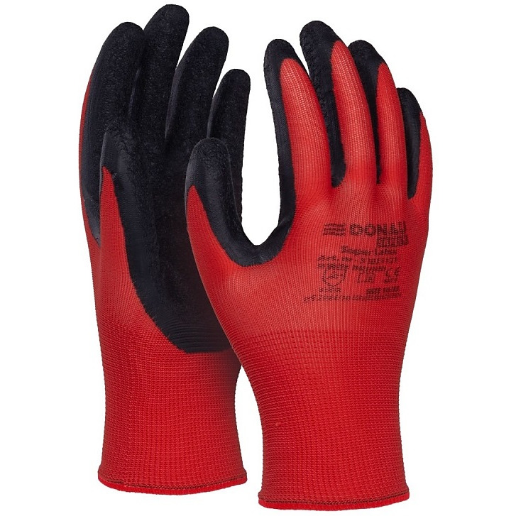 0403202669a7e14fd86e0.jpeg Rękawice Donau Safety Super Latex rozm.8 czerwone - obrazek 1